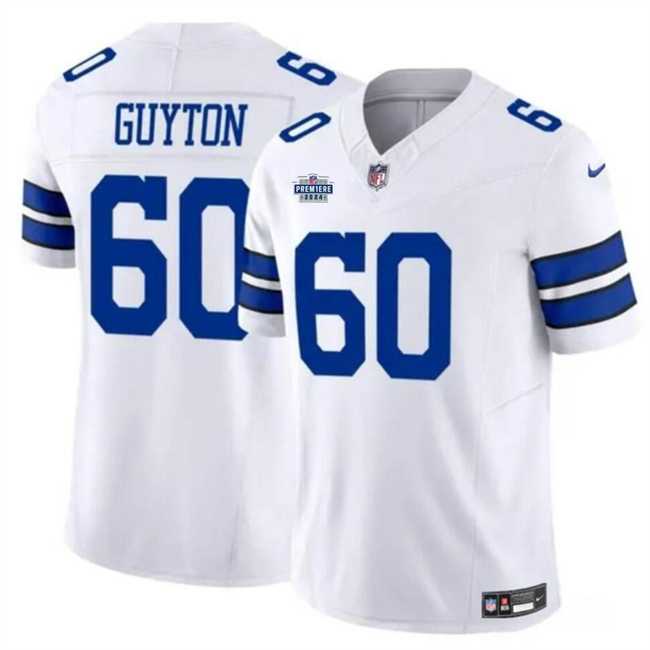 Men & Women & Youth Dallas Cowboys #60 Tyler Guyton White 2024 F.U.S.E With Dradt Patch Vapor Untouchable Limited Stitched Jersey